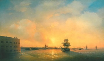  Emperor Oil Painting - kronshtadt fort the emperor alexander 1844 Romantic Ivan Aivazovsky Russian